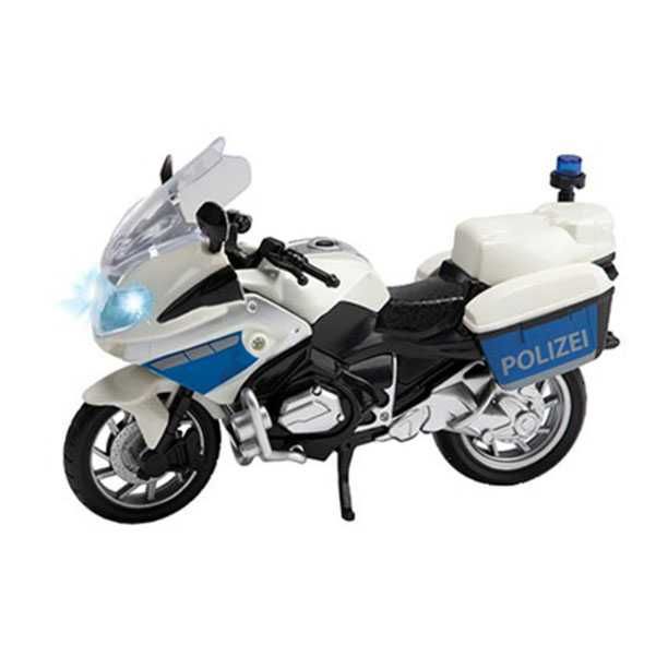 Motocicleta metalica de politie cu Muzica si Lumini 17x8x11cm