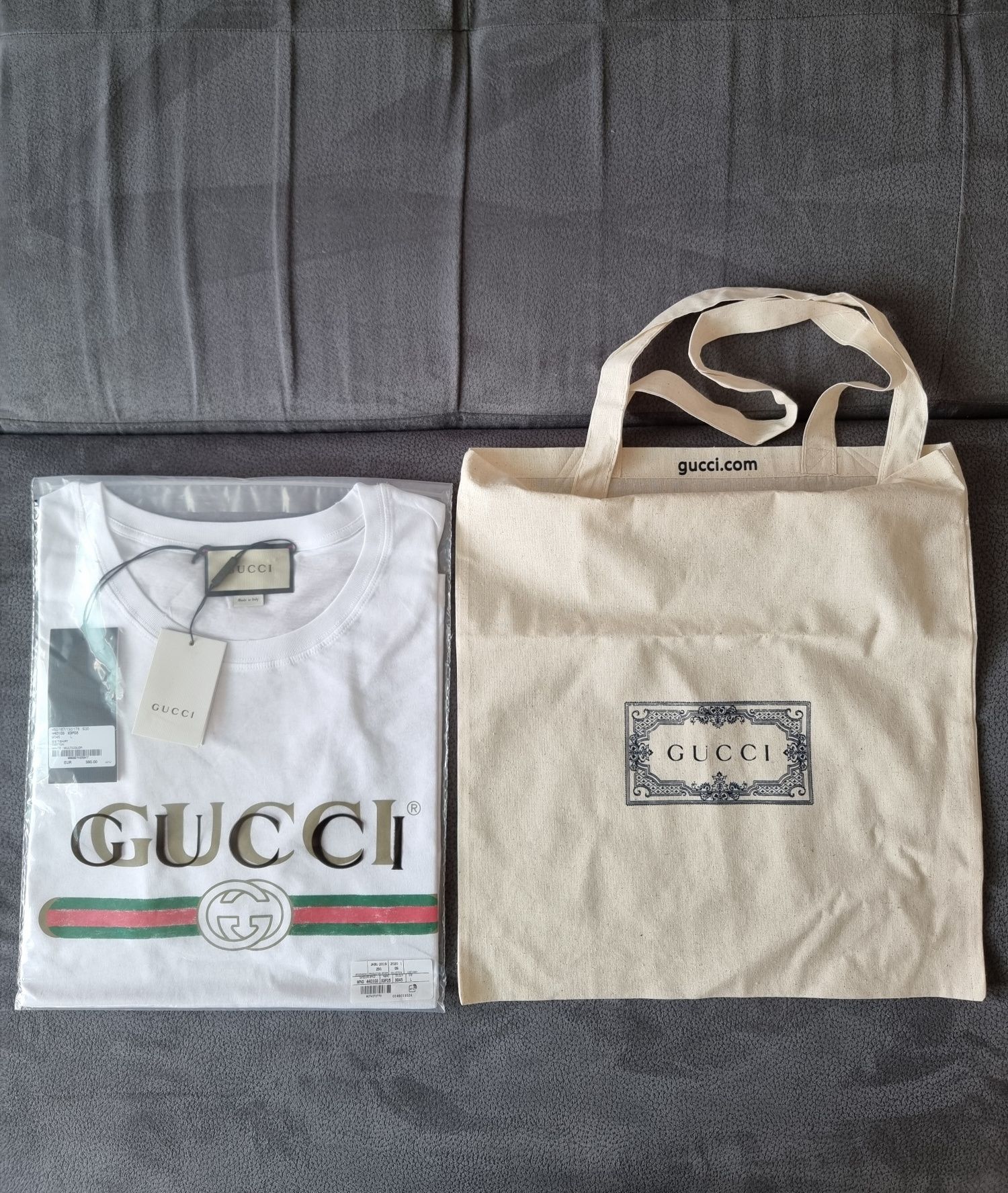 Gucci Oversize washed T-shirt with Gucci logo Намаление за последни