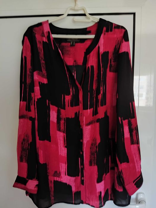 Дамска блуза в червено и черно