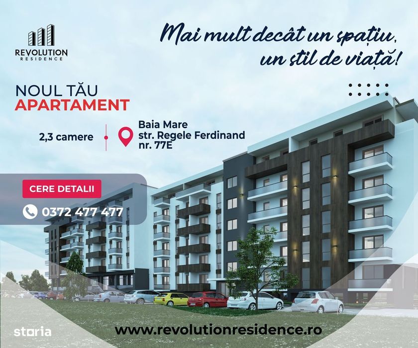COMISION 0% Apartamente  2 si 3 camere-Regele Ferdinand 77E,Baia Mare