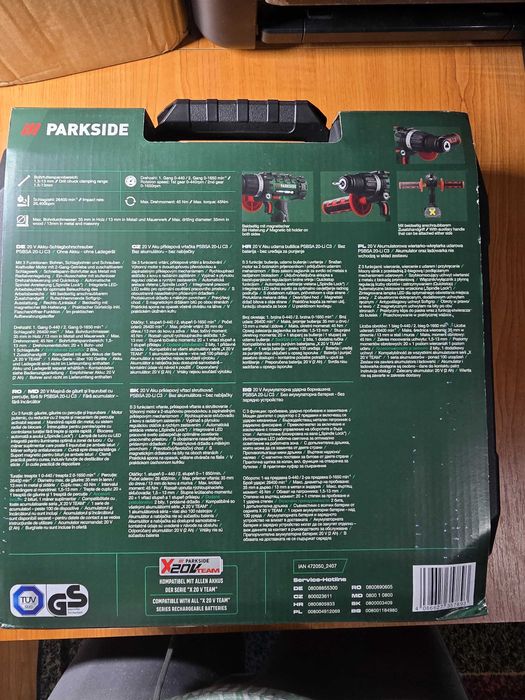 Parkside PSBSA 20-Li C3 20 V, percutie, sigilat, garantie