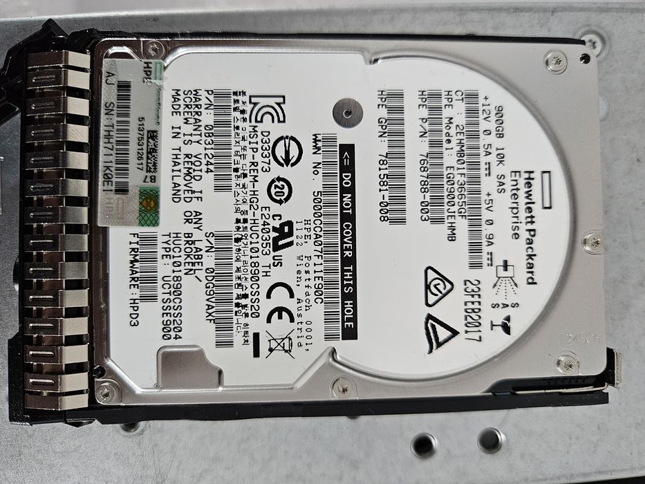 HDD 1 TB 10K SAS HP 2,5" + Caddy HP  1buc -disponibile 30- 1buc