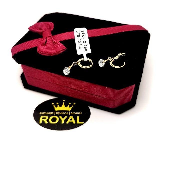 Bijuteria Royal cercei din aur 14k 2.23 gr