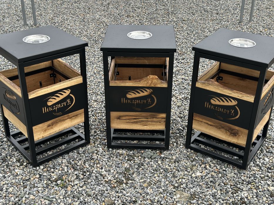 Кош за боклук масив за вашия бизнес с лого