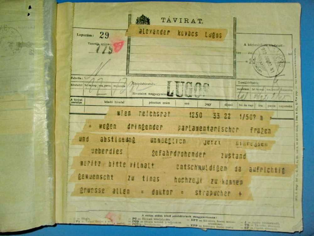 5855-I-Carte Posta-Telefon-Borderou Telegrame Lugoj 1912.
