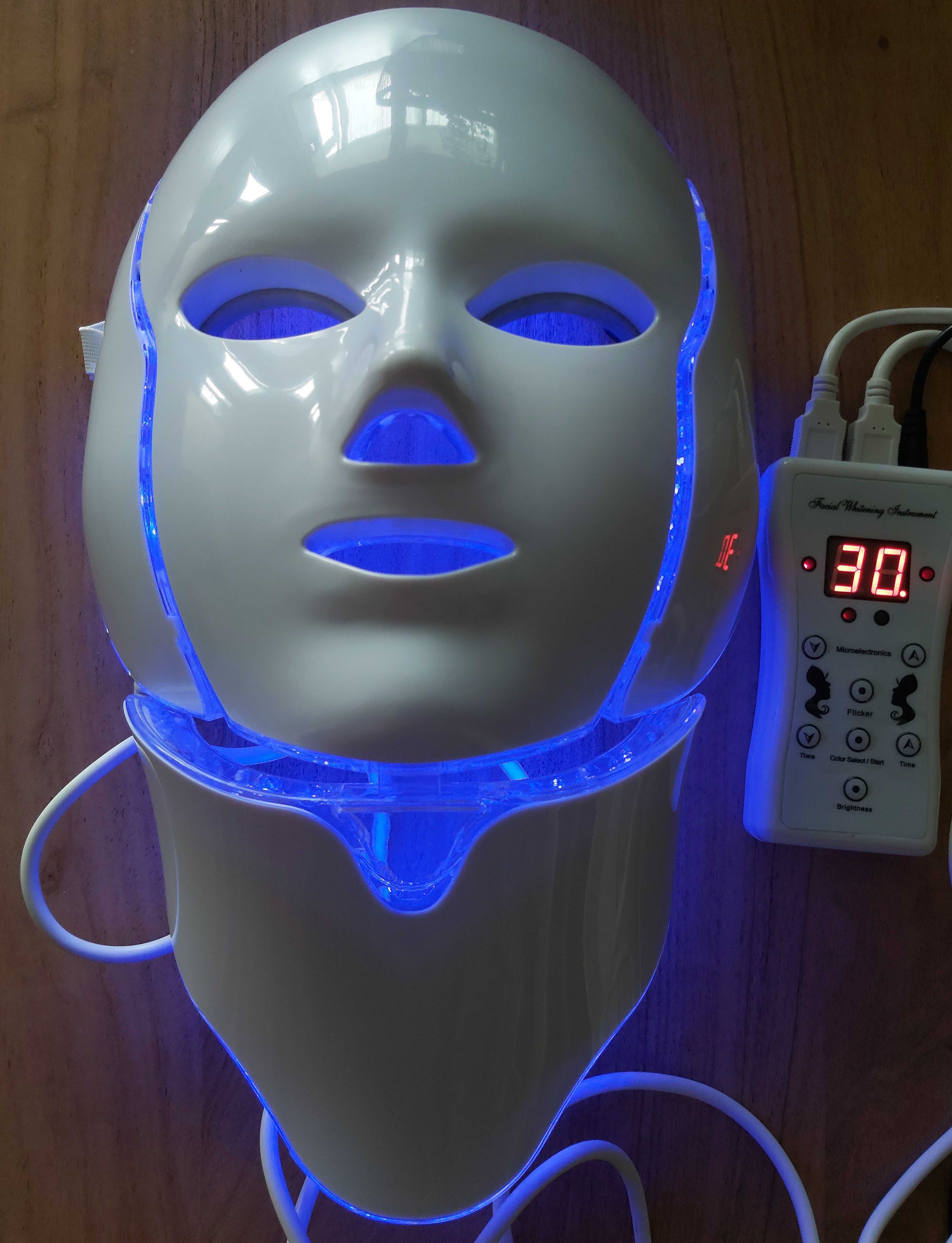 LED Маска за лице, против стареене и лечение на акне