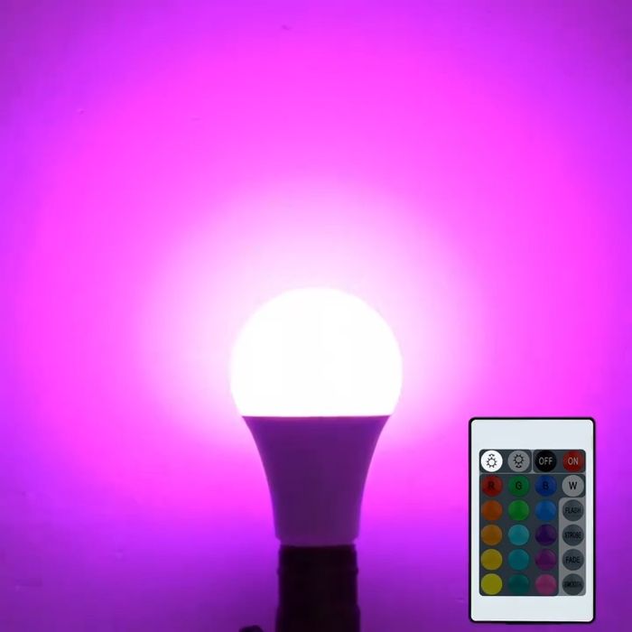 Bec LED RGB cu telecomandă