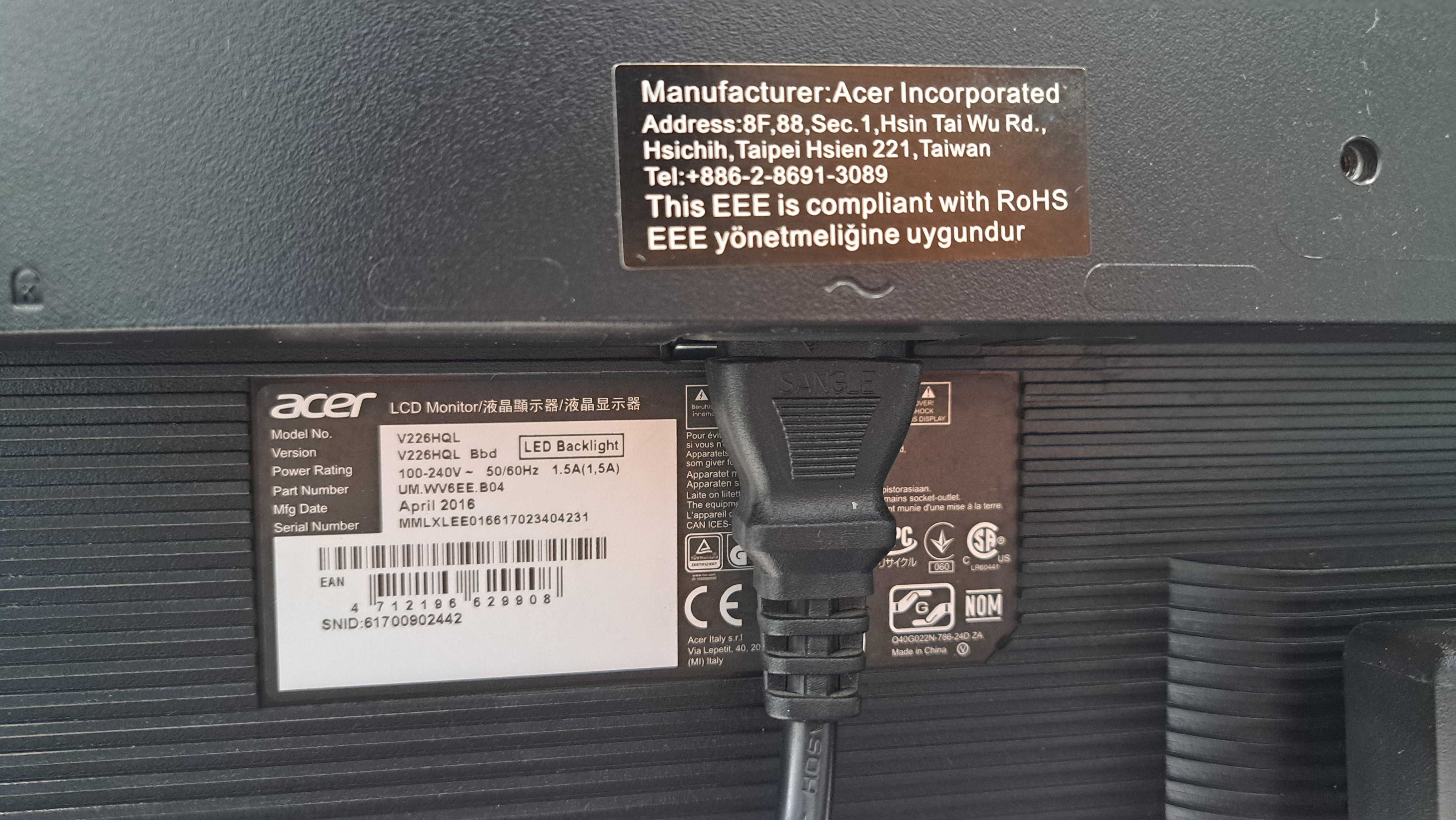 Монитор ACER V226HQL