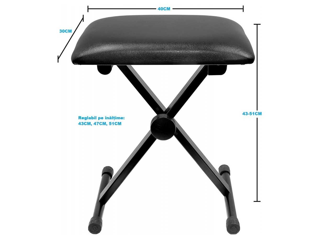 Set Stativ X suport universal orga electronica + Scaun pian ajustabil