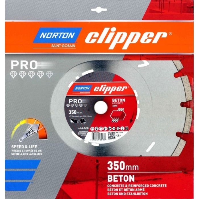 Disc diamantat Norton Clipper PRO BETON SOFT H12 350X25.4 WG DI