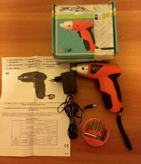 Șurubelniță cu ac de 4,8 V