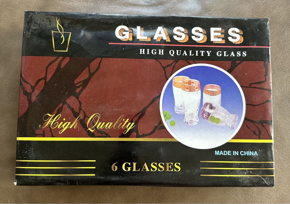 Ретро сервизи: високи стъклени чаши-6бр/ малки стъклени чашки- 6бр.