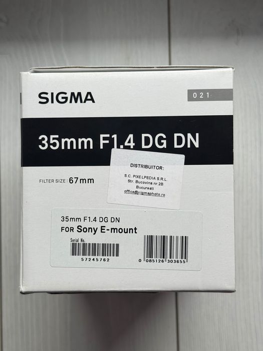 Sigma Art 35mm F1.4, mark 2, ca nou E mount , Sony