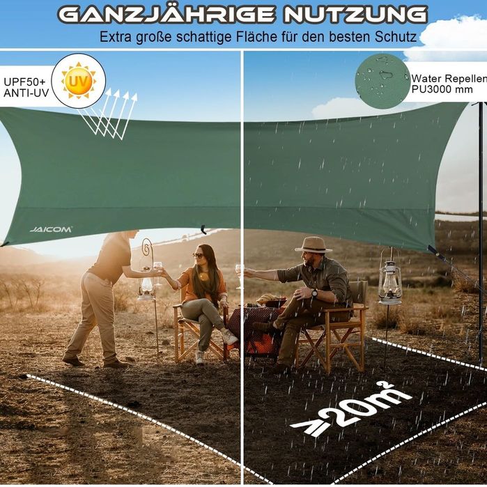 Prelată impermeabilă 3.7×4.3m,ultra-ușoară, rezistentă la UV și ploaie