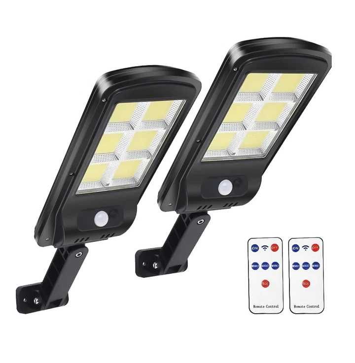 Set 2 x Lampa cu Incarcare Solara Panou MARE, telecomanda