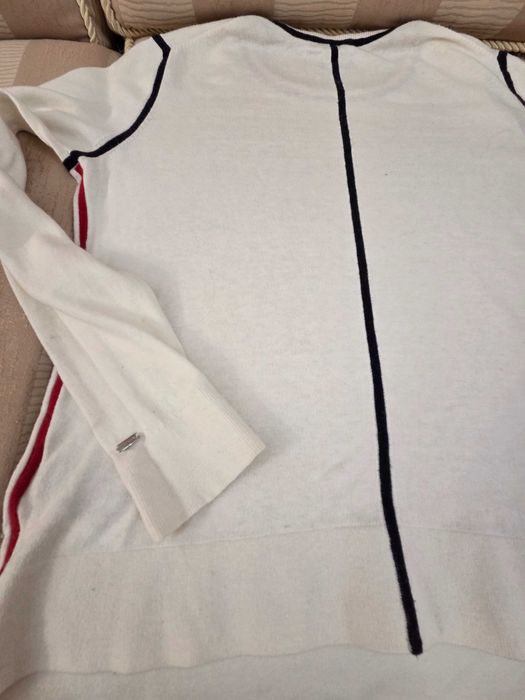 Pulover  Tommy Hilfiger pentru femei, amestec bumbac si casmir,  alb