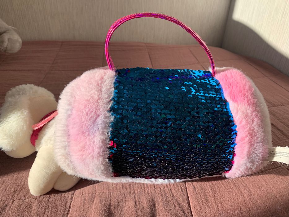 Плюшена чантичка с кученце