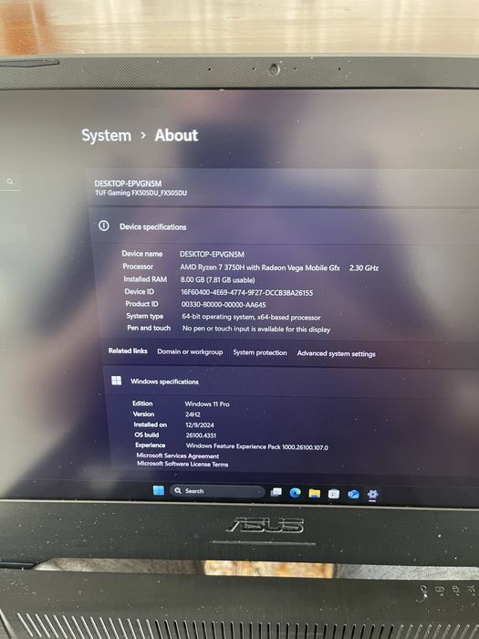 Laptop ASUS tuf gaming