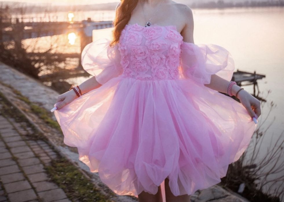 rochie roz eleganta