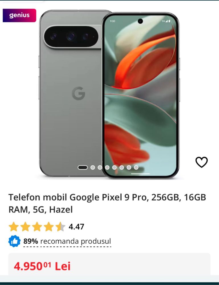 Google Pixel 9 Pro 256gb Hazel.