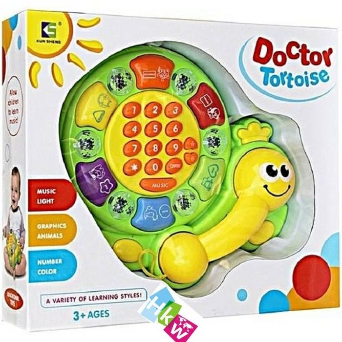 Telefon verde interactiv cu lumini și sunete Doctor Tortoise