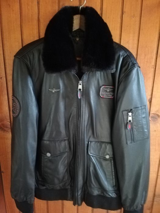 Geaca piele bărbati Aeronautica Militare Aviator xl