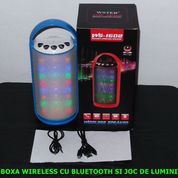 Boxa wireless cu bluetooth/aux/usb/radio/disco-3W putere reala-NOUA !!