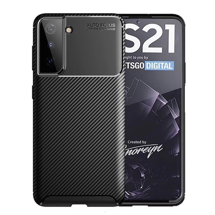 Samsung S21/S23/S24/S25 Plus Ultra Husa Autofocus Carbon Silicon Neagr