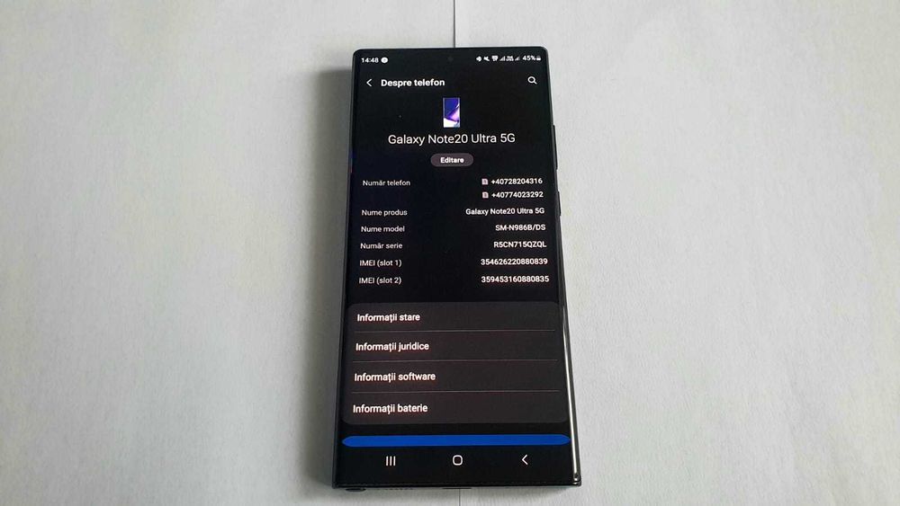 Samsung Galaxy Note 20 Ultra 5G  256 Gb / 12 Gb Ram