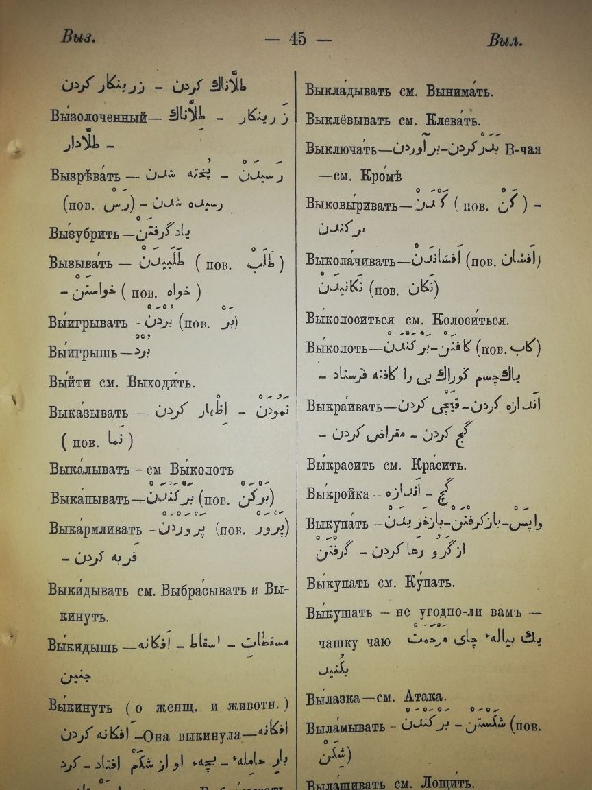 Наливкин "Русско-Персидский словарь" 1889г.