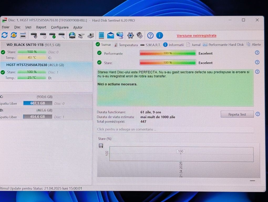 HDD 500 Gb format 2,5" format laptop, Hgst Hitachi
