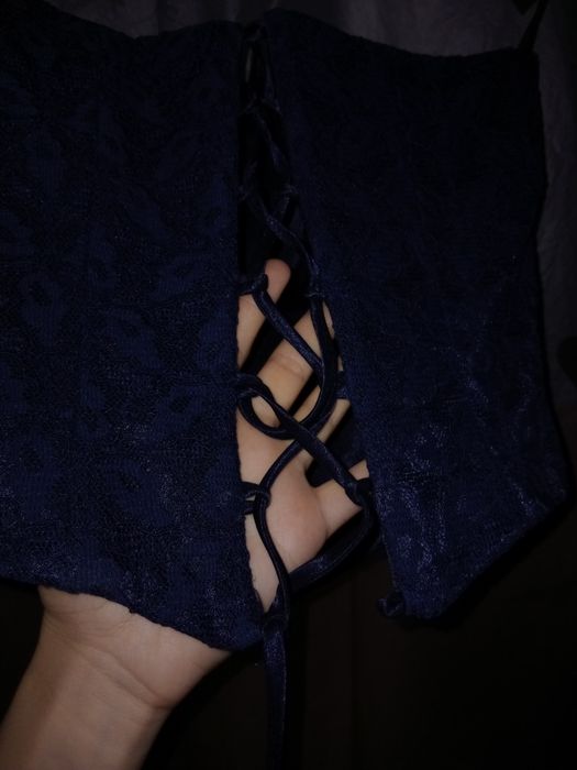 Corset bleumarin cu dantelă