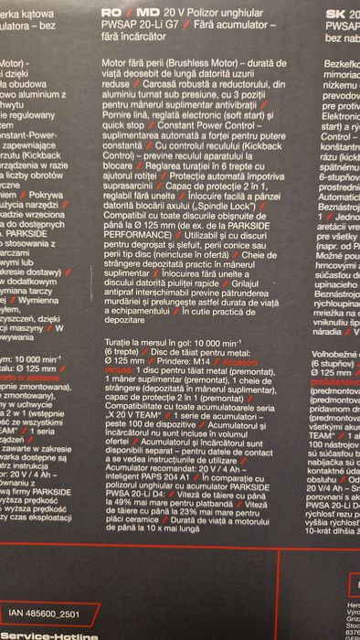 Flex / polizor unghiular Parkside Performance cu garantie