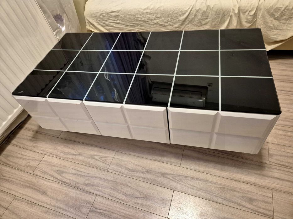 Masuta cafea MDF + sticla securizata 150 / 60