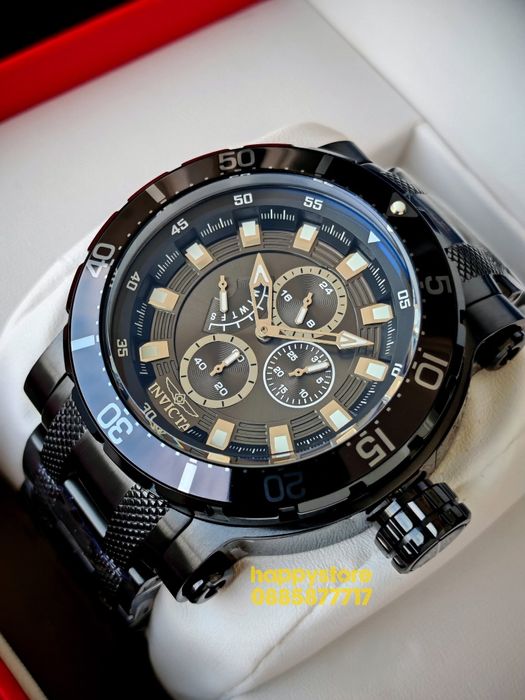 INVICTA Full Metal black Light 52 mm, Инвикта нов ръчен часовник