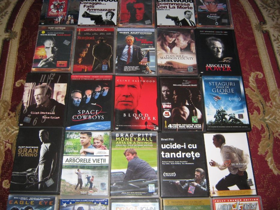 Clint EASTWOOD,Frank Sinatra,Brad PIT,Richard Burton,dvd filme română