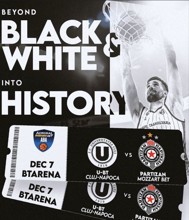 Bilete U-BT CLUJ vs KK PARTIZAN 07.12.2025