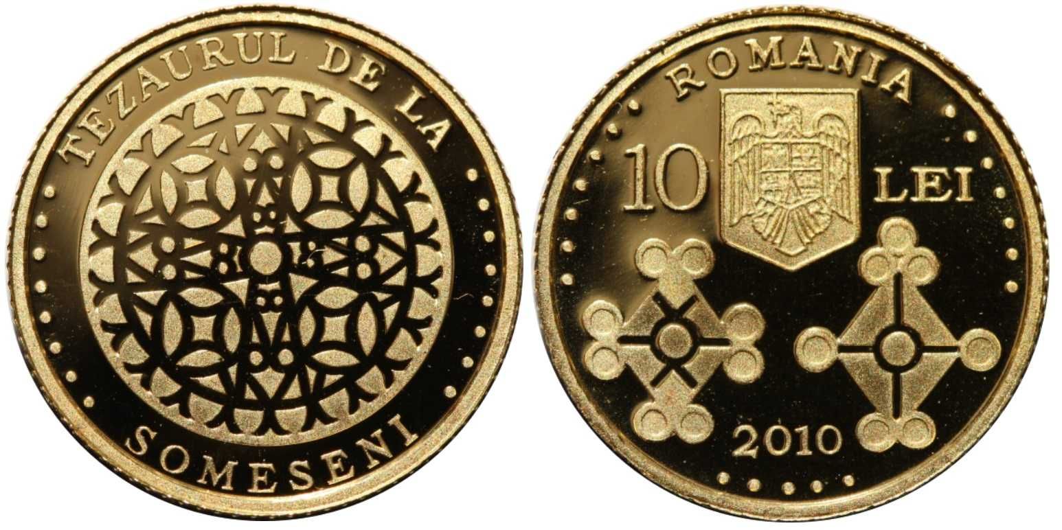 Moneda istoria aurului BNR Tezaurul de la Someseni gradata NGC PF 69