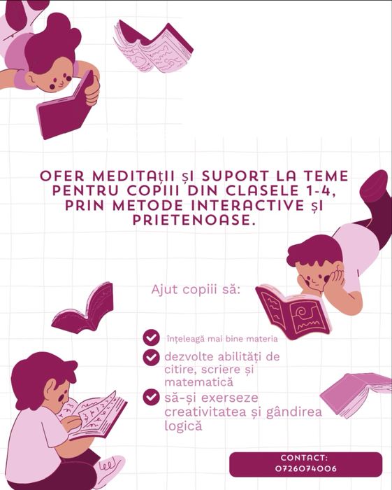 Meditații pentru școlari: matematică, română, teme etc.