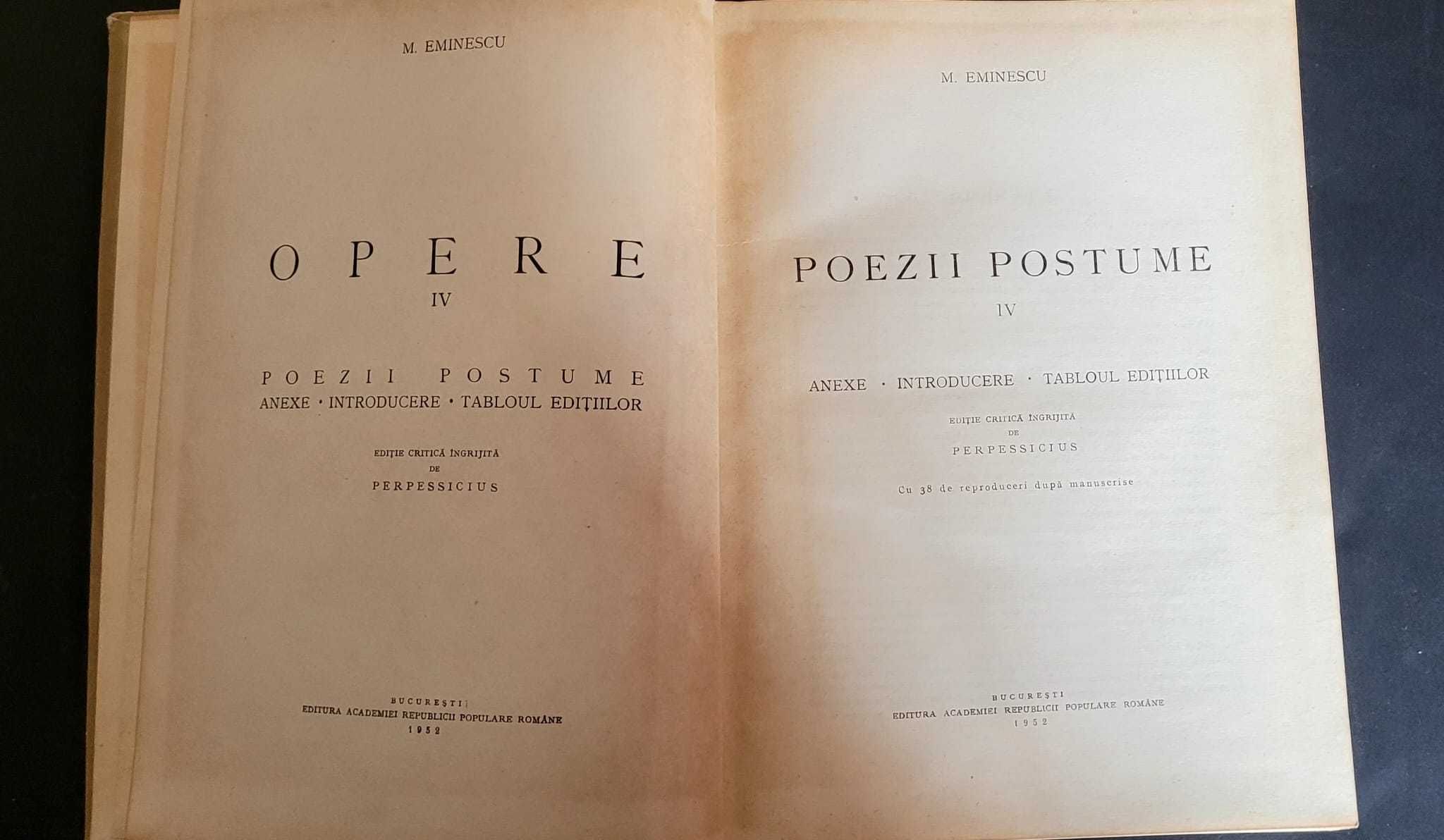 Opere Mihail Eminescu volumul IV