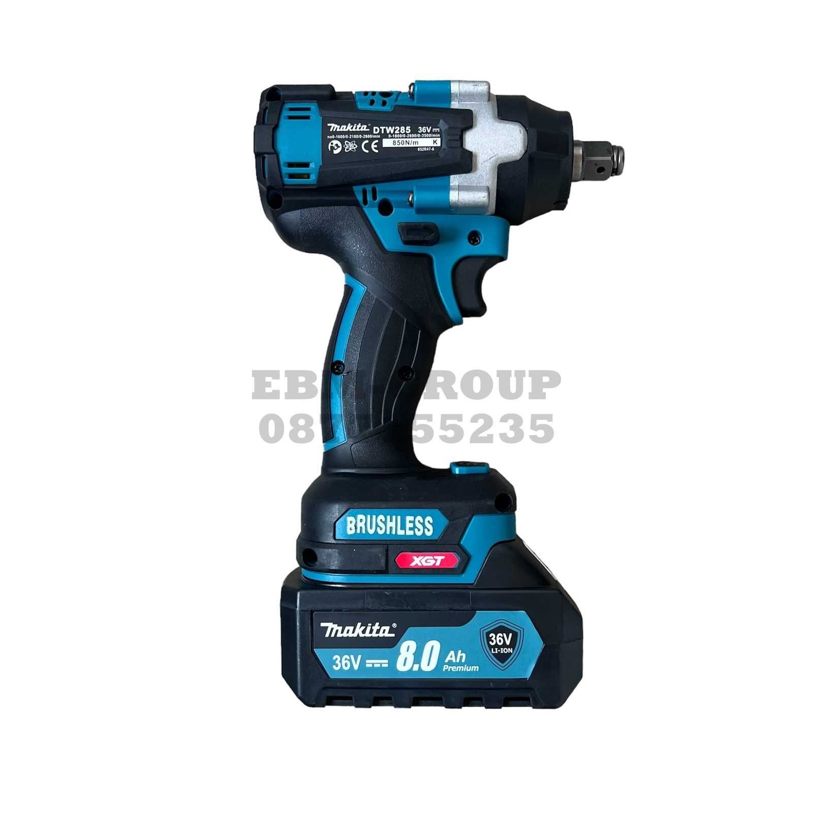 Акумулаторен БЕЗЧЕТКОВ Гайковерт Makita 36v 8ah Макита 35 части