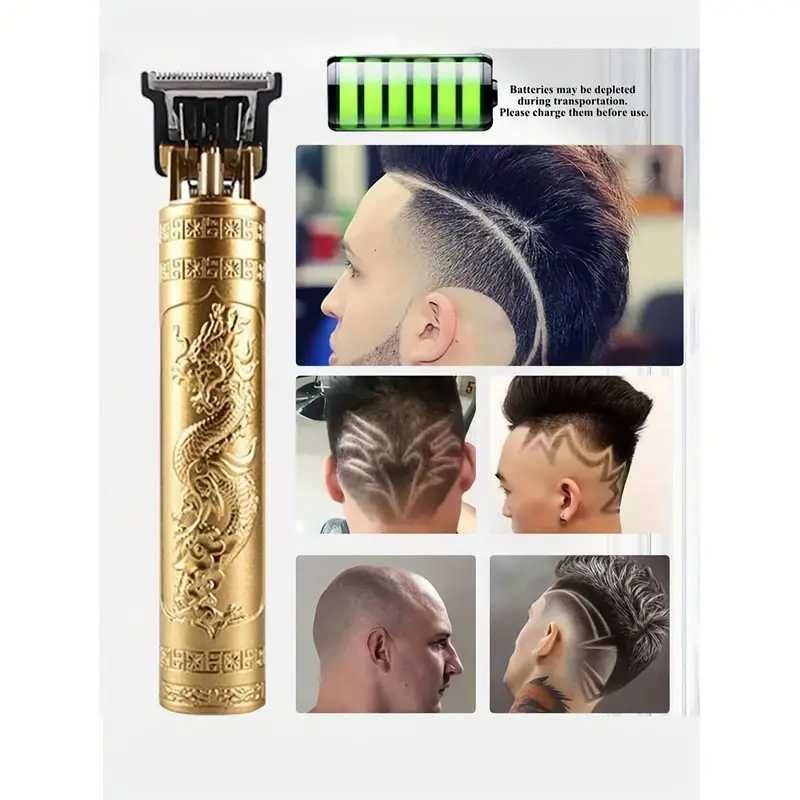 Masina Profesionala de tuns barba si contur cu acumulator,USB, GOLD