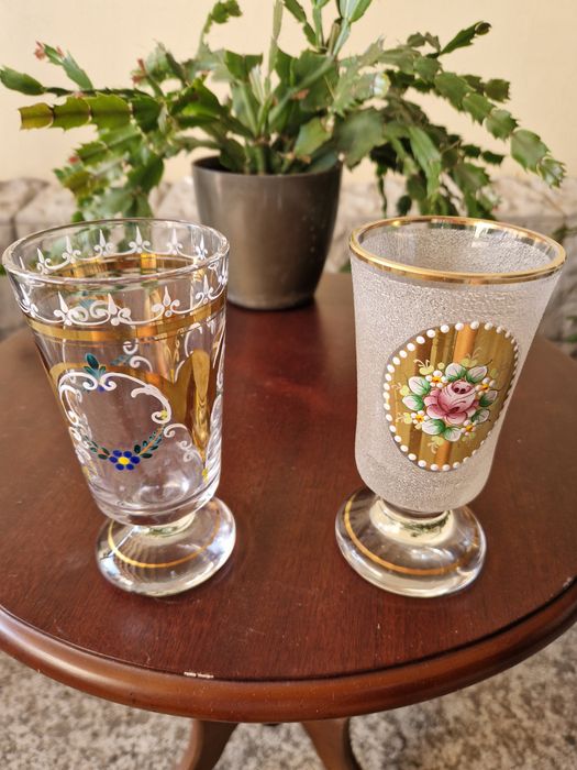 Страхотен лот антикварни чаши Бохемия Bochemia