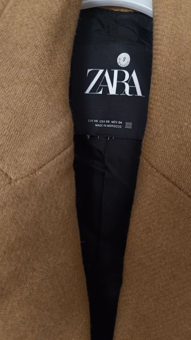 Пальто Zara шерсть 50% новое, размер xs
