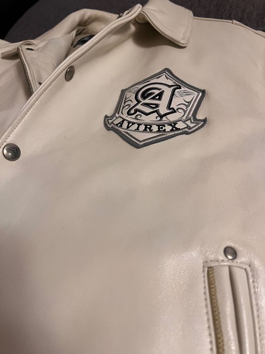 Geacă Avirex Limited Edition | Piele 100% | Albă | M | Model rar