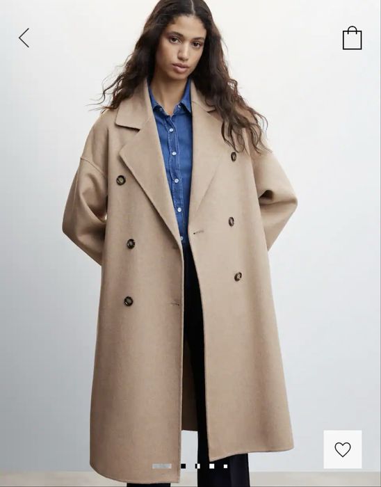 Ръчно изработено вълнено палто Mango