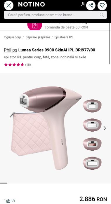 Epilator Laser Definitiv • Philips Lumea IPL 9000 • NOU • Sigilat