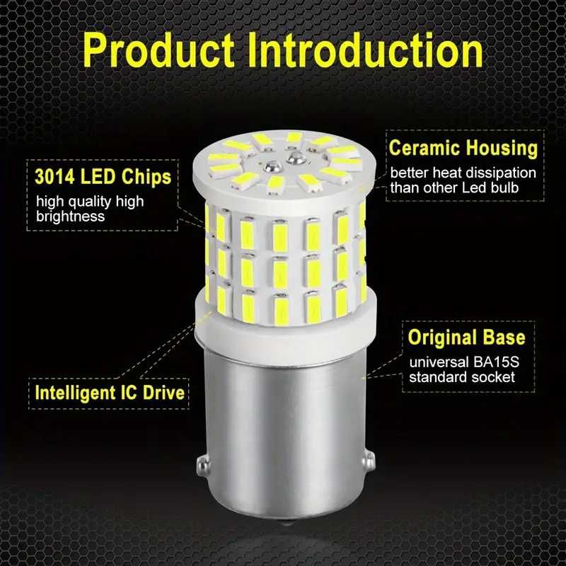 2 Бр. XSTORM Супер Ярки LED дневни/стоп светлини, P21/5W BAY15D, 12V