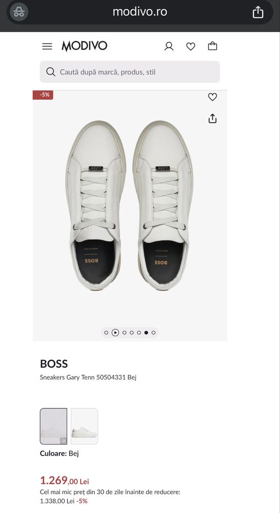 Adidasi BOSS Gary Tenn, piele, marime 43, o purtare