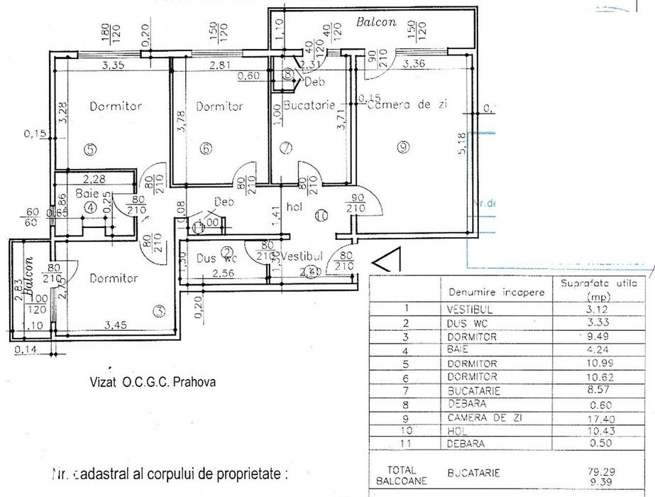 Republicii pta MViteazul-4cam, 2balc, cf1A,dec,1/4 la 110000 euro